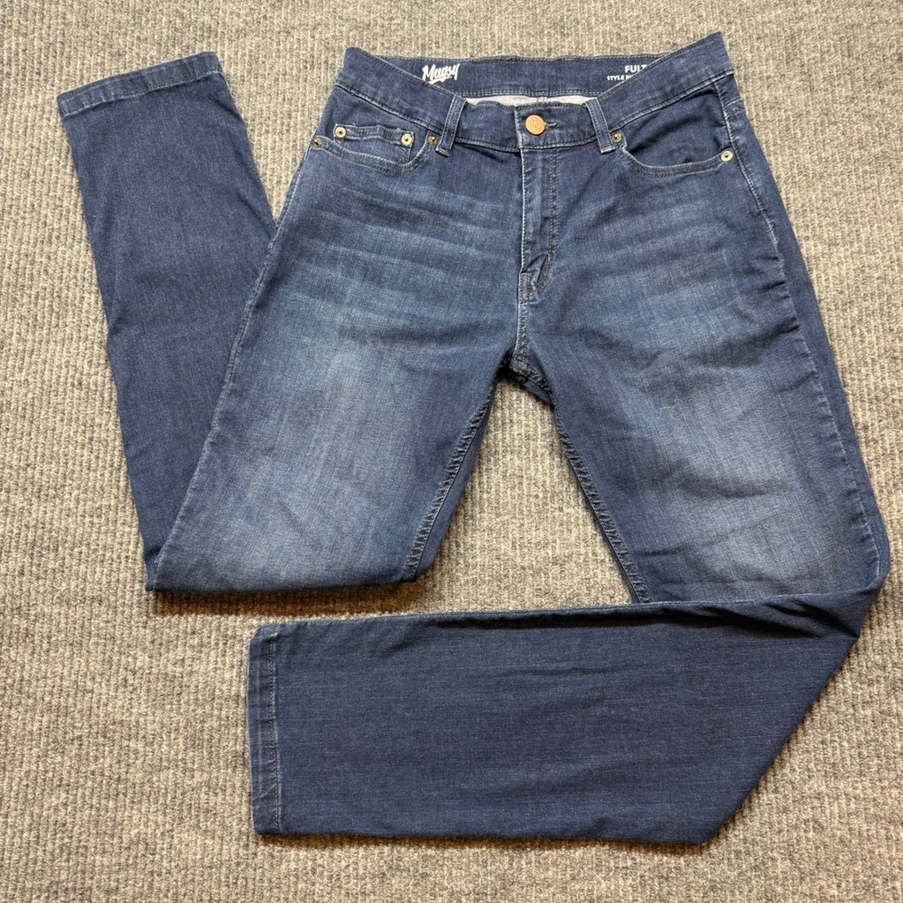Mugsy Fultons Dark Wash Jeans 31x32 Slim Straight Stretch Denim Mens Premium